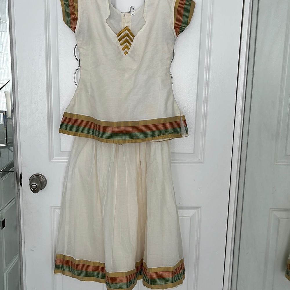Gorgeous cream and gold Indian , south Asian lehengha Lengha choli